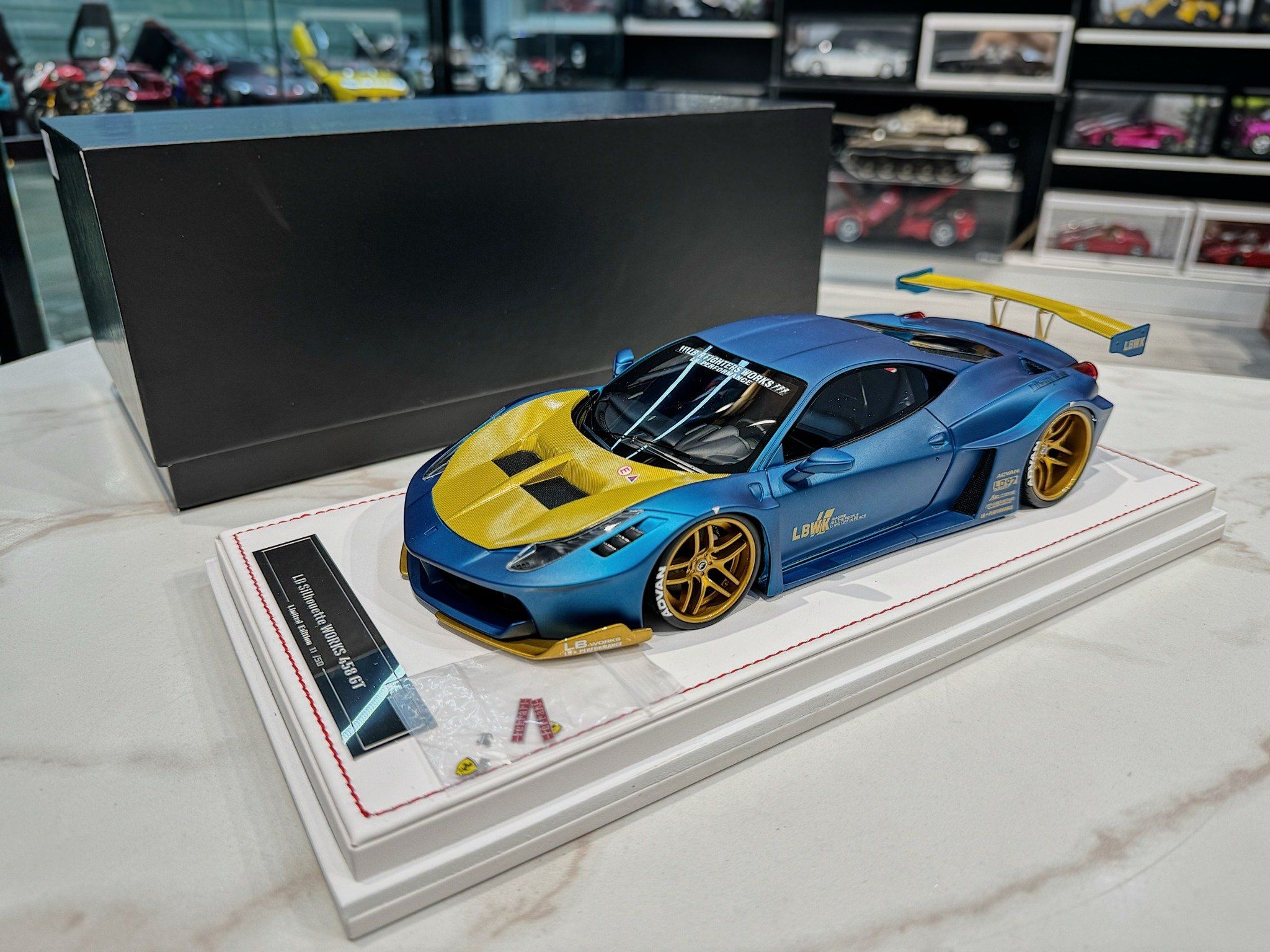 XE MÔ HÌNH FERRARI 458 LIBERTY WALK GT,TỶ LỆ 1/18 IVY MODEL