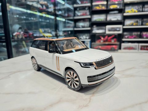  XE MÔ HÌNH RANGE ROVER SV AUTOBIOGRAPHY WHITE,TỶ LỆ 1/18 LCD 