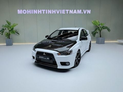  XE MÔ HÌNH MITSUBISHI LANCER  EVOLUTION X WHITE,STỶ LỆ 1/18 VIAT MODEL 