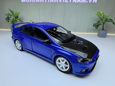  XE MÔ HÌNH MITSUBISHI LANCER  EVOLUTION X BLUE,STỶ LỆ 1/18 VIAT MODEL 