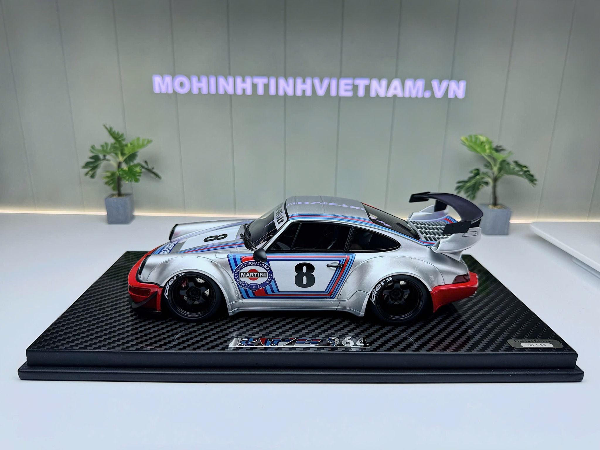 XE MÔ HÌNH PORSCHE 964 RWB MARTINI,TỶ LỆ 1/18 TGM MODEL