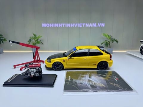  XE MÔ HÌNH HONDA CIVIC TYPE R EK9 CUSTOMIZED VERSION,TỶ LỆ 1/18 MOTORHELIX 