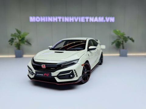  XE MÔ HÌNH HONDA CIVIC TYPE R FK8 2020 WHITE,TỶ LỆ 1/18 LCD MODEL 