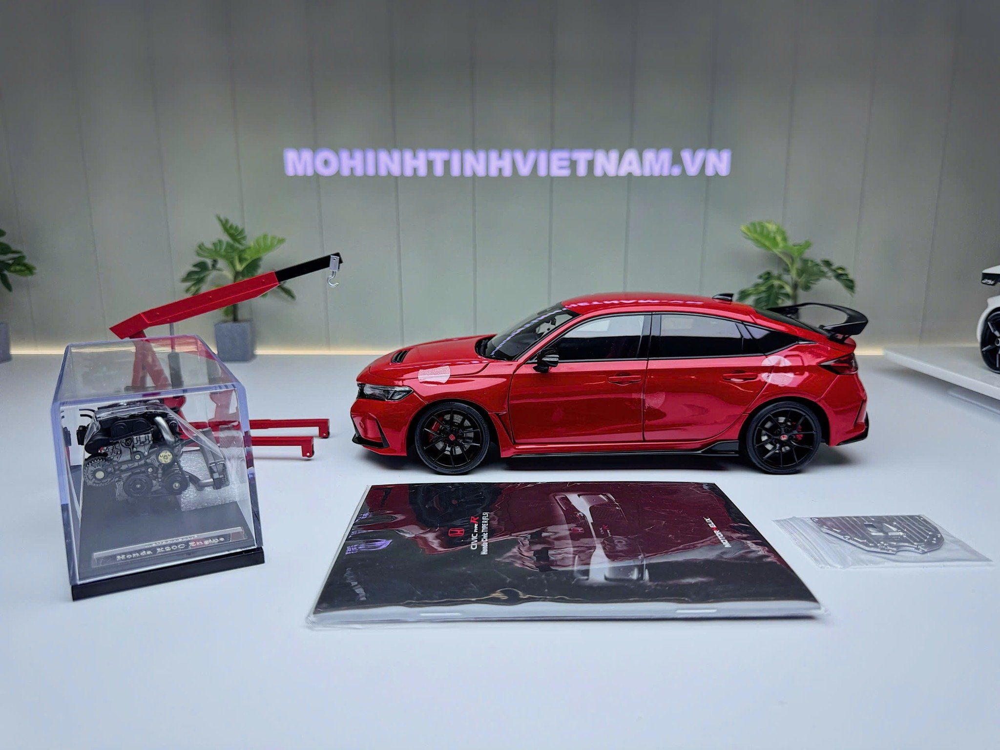 XE MÔ HÌNH HONDA CIVIC TYPE R FL5 RED,TỶ LỆ 1/18 MOTORHELIX