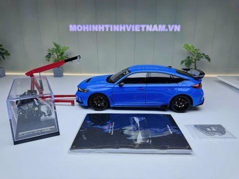  XE MÔ HÌNH HONDA CIVIC TYPE R FL5 BLUE,TỶ LỆ 1/18 MOTORHELIX 