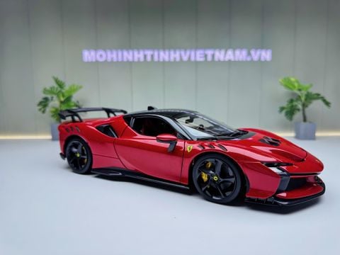  XE MÔ HÌNH FERRARI SF90 XX STRADALE RED,TỶ LỆ 1/18 BBURAGO 
