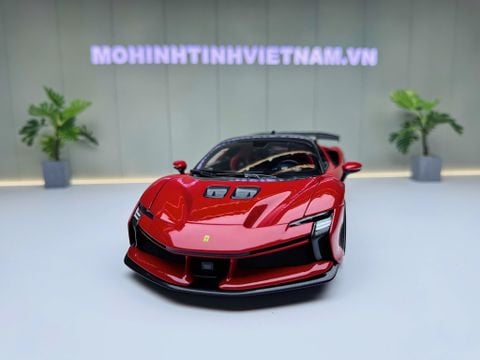  XE MÔ HÌNH FERRARI SF90 XX STRADALE RED,TỶ LỆ 1/18 BBURAGO 