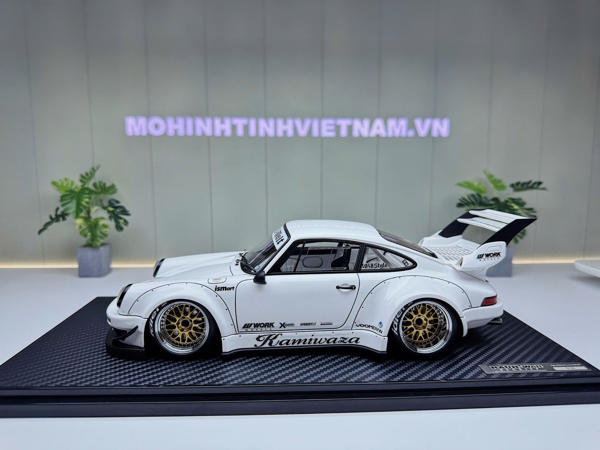 XE MÔ HÌNH PORSCHE 930 RWB WHITE,TỶ LỆ 1/18 IGNITION