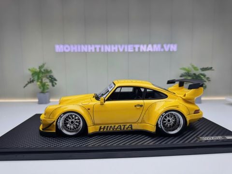  XE MÔ HÌNH PORSCHE 930 RWB YELLOW,TỶ LỆ 1/18 IGNITION 