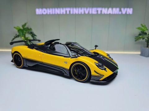  XE MÔ HÌNH PAGANI CINQUE ROADSTER YELLOW,TỶ LỆ 1/18 ALMOSTREAL 