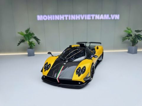  XE MÔ HÌNH PAGANI CINQUE ROADSTER YELLOW,TỶ LỆ 1/18 ALMOSTREAL 