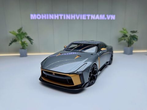  XE MÔ HÌNH NISSAN GT-R50 BY ITALDESIGN (GREY / GOLD),TỶ LỆ 1/18 AUTOART 