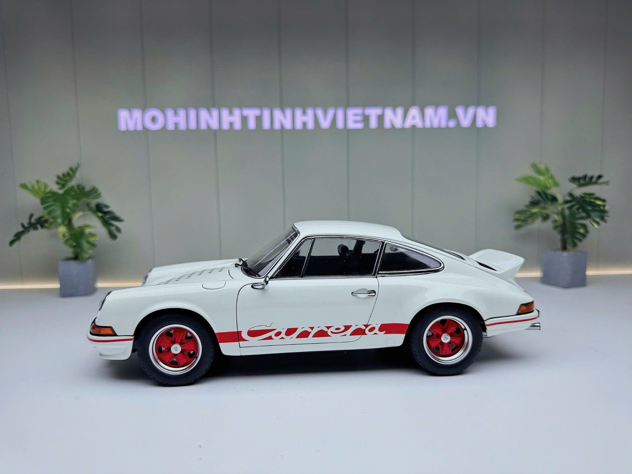 XE MÔ HÌNH PORSCHE 911 CARRERA 2.7 RS (GRAND PRIX WHITE/RED),TỶ LỆ 1/18 AUTOART