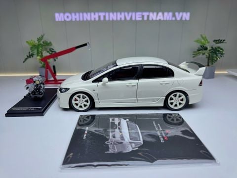  XE MÔ HÌNH HONDA CIVIC TYPE R FD2 WHITE,TỶ LỆ 1/18 MOTORHELIX 