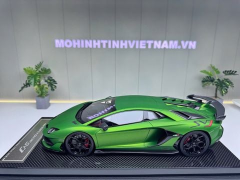  XE MÔ HÌNH LAMBORGHINI AVENTADOR SVJ MATT GREEN PEARL,TỶ LỆ 1/18 DINO MODEL 