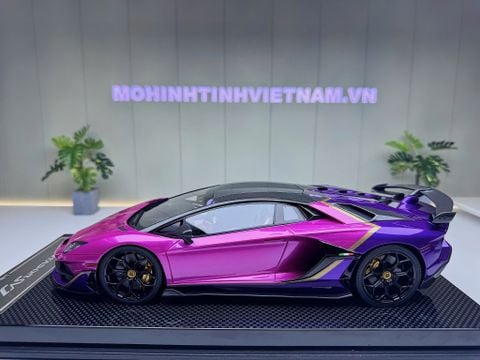  XE MÔ HÌNH LAMBORGHINI AVENTADOR SVJ VIOLA FINEO/VIOLA HESTIA,TỶ LỆ 1/18 DINO MODEL 