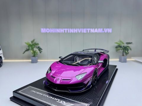  XE MÔ HÌNH LAMBORGHINI AVENTADOR SVJ VIOLA FINEO/VIOLA HESTIA,TỶ LỆ 1/18 DINO MODEL 