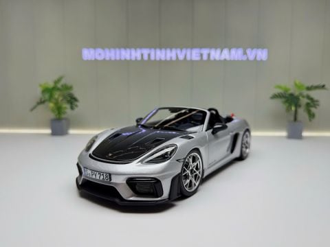  XE MÔ HÌNH PORSCHE 718 SPYDER SILVER,TỶ LỆ 1/18 NOREV 
