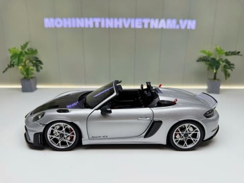  XE MÔ HÌNH PORSCHE 718 SPYDER SILVER,TỶ LỆ 1/18 NOREV 