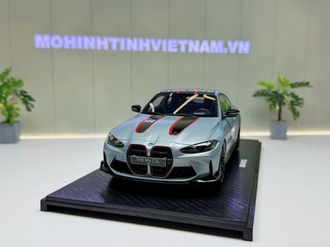  XE MÔ HÌNH BMW M4 CSL MATT BLUE,TỶ LỆ 1/18 GTSPIRIT 