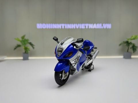  XE MÔ HÌNH SUZUKI GSX1300R SILVER/BLUE,TỶ LỆ 1/12 LCD MODEL 