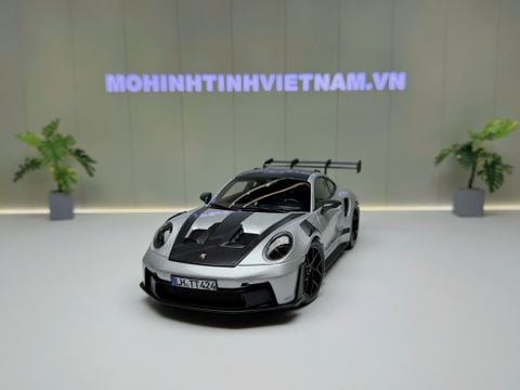  XE MÔ HÌNH PORSCHE 911 GT3 RS WEISSACH PACK GT-SILVERMETALLIC,TỶ LỆ 1/18 NOREV 