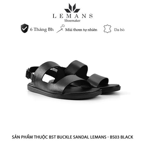  Dép Sandal Lemans BS03 da bò, đế cao su có mùi thơm, thiết kế mũ quai đế trẻ trung chính hãng, Bảo hành 06 tháng 