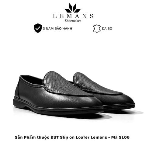  Giày lười Slip on Loafer Lemans SL06 - da bò nappa - đế êm chân, giày công sở trẻ trung, bảo hành chính hãng 24 tháng 