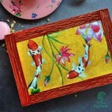  Hộp trà gỗ thủ công mạ vàng cao cấp - Hộp quà CÁ KOI HOA SEN 