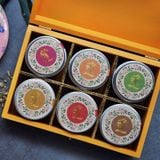  Hộp trà gỗ thủ công mạ vàng cao cấp - Hộp quà CÁ KOI HOA SEN 