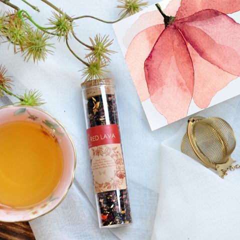  Trà Hoa Thảo Mộc Red lava - Ống Thủy Tinh Nút Bần 15g 