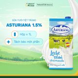  Thùng 6 Hộp 1L - Sữa tươi Asturiana tách béo một phần từ Tây Ban Nha 
