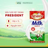  Hộp 1L - Sữa tươi nguyên kem President cao cấp từ Pháp 