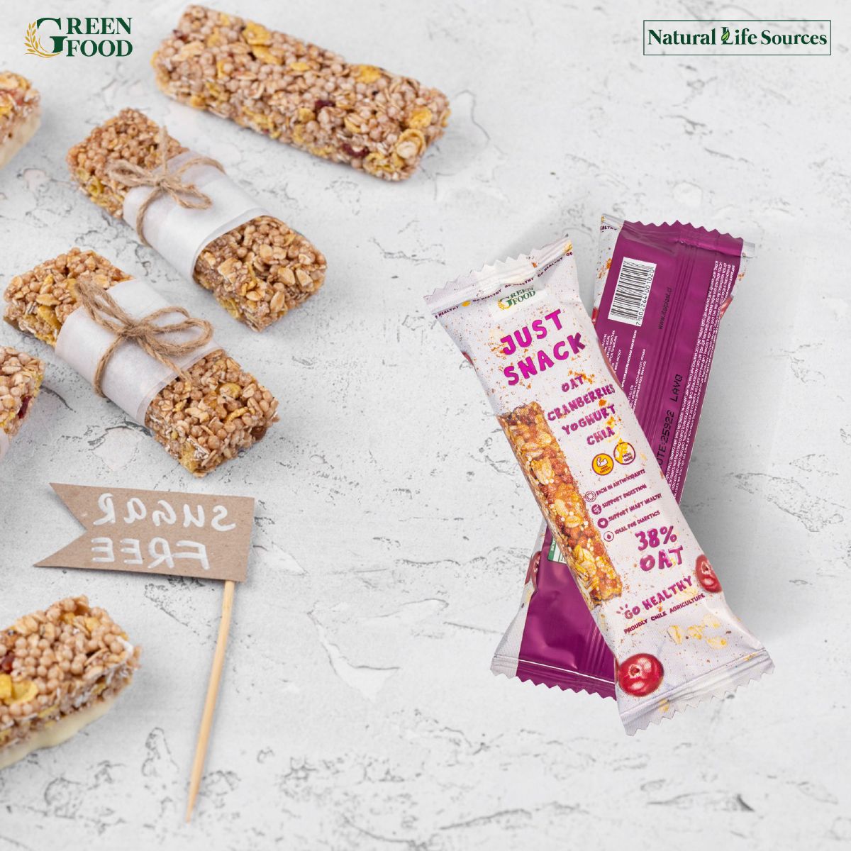 Vị nam việt quất - Thanh năng lượng Just Snack Ngũ Cốc Yến Mạch