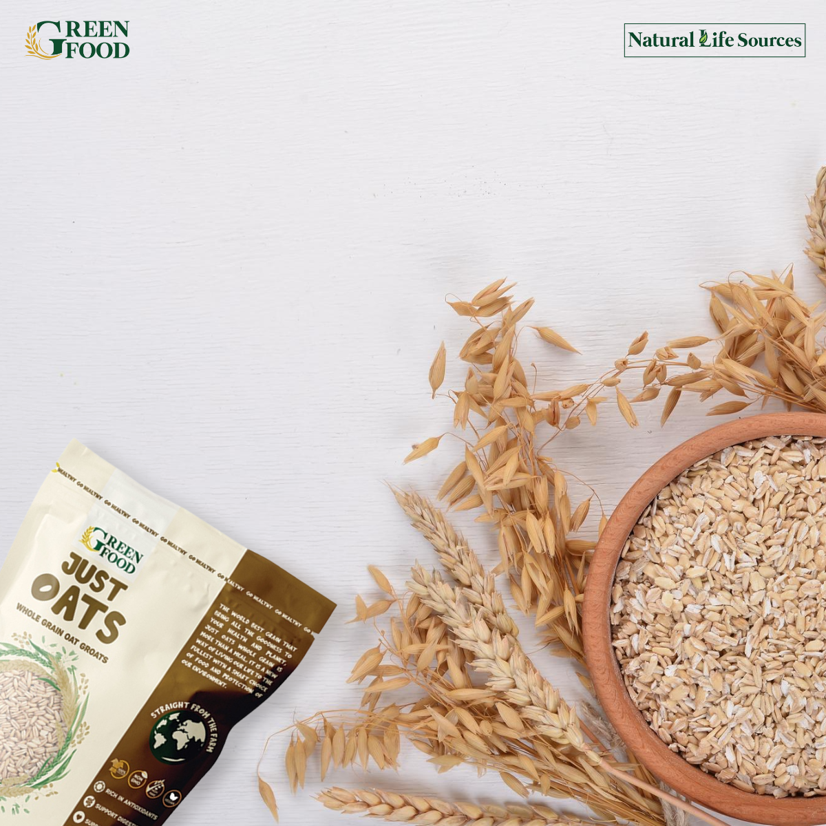 Yến mạch Chile Just Oats - nguyên cám nguyên hạt 454g 