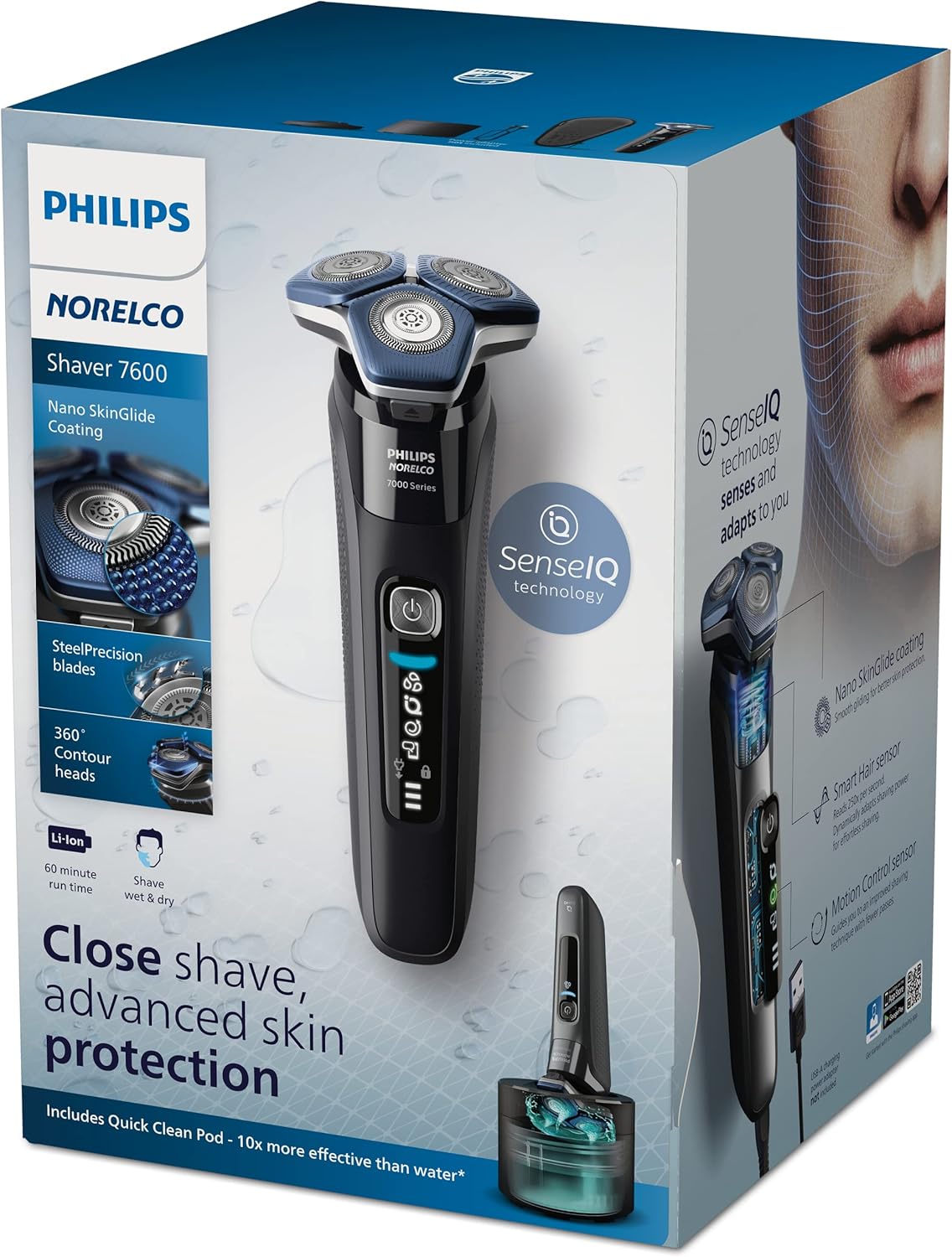 Máy Cạo Râu Philips Norelco 7600 Công Nghệ SenseIQ Kèm Cốc Rửa
