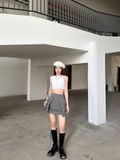  CLÉLIE Chân váy ngắn chữ A chất liệu kaki cao cấp BABI SKIRT 