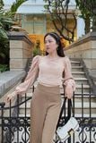  Áo croptop tay dài họa tiết trơn - WHITE CROP-TOP 