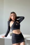  CLÉLIE Áo croptop nữ tay dài HAVA TOP 