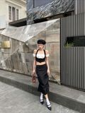  CLÉLIE Áo croptop cổ yếm kèm áo ống tay phồng LAYER TOP 