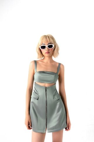  CLÉLIE Đầm ngắn hai dây dáng chữ A DONNA DRESS 