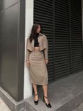  Chân váy dài body xẻ đùi họa tiết trơn - LINE SKIRT 