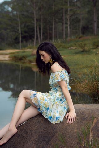  CLÉLIE Đầm xoè ngắn trễ vai JONA DRESS 