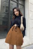  CLÉLIE Chân váy ngắn cạp cao trơn NORA SKIRT 