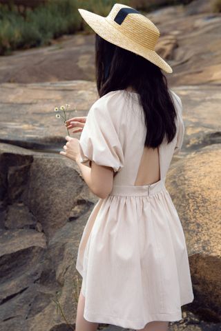  CLÉLIE Đầm tay phồng cổ tròn SHILA DRESS 