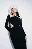  CLÉLIE Đầm tay dài ôm body họa tiết trơn NAOMI DRESS 