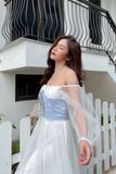  CLÉLIE Đầm trễ vai dáng dài kết hợp beo phối đan dây ADORE DRESS 