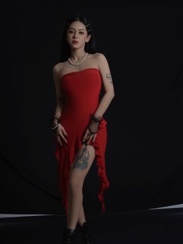  CLÉLIE Đầm nữ body 2 dây dáng dài tua rua TINKER DRESS 