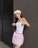  CLÉLIE Chân váy dù dáng ngắn rút dây W SKIRT 