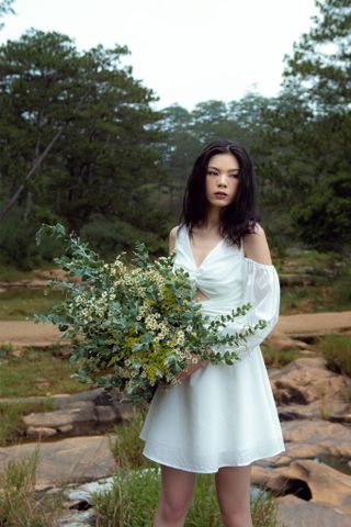  CLÉLIE Đầm xoè trễ vai tay dài LUCIA DRESS 